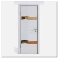 Дверь 503 Белый глянец с бронзовым зеркалом