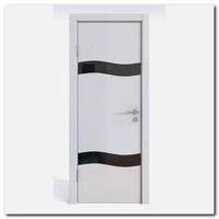 Дверь 503 Белый глянец с черным стеклом