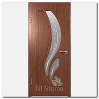 Дверь Сигма 82 Итальянский орех стекло белое