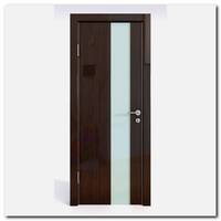 Дверь 504 Венге глянец с белым стеклом