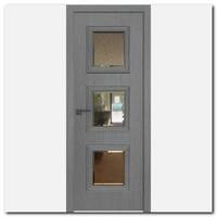 Дверь 55ZN Грувд серый, вертикальное направление структуры, ст. зеркало патина