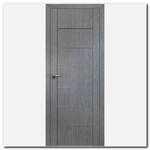 Дверь 2.07ХN Грувд серый (алюминиевые молдинги)