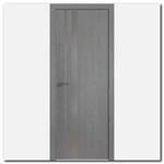 Дверь 16ZN Грувд Серый, стекло серебро матлак, кромка ABS в цвет полотна с 4-х сторон