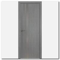 Дверь 16ZN Грувд Серый, стекло серебро матлак, кромка ABS в цвет полотна с 4-х сторон