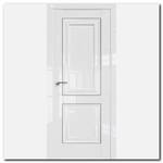 Дверь 27L Белый Люкс, молдинг серебро