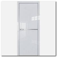 Дверь 11VG Белый глянец, кромка хром с 4х сторон