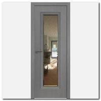 Дверь 51ZN Грувд серый, вертикальное направление структуры, ст. зеркало патина