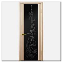 Дверь Синай-3 Беленый дуб, стекло Трава