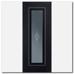 Дверь 24U Черный матовый серебро стекло графит