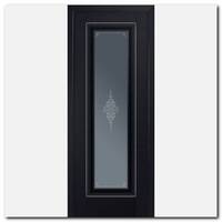 Дверь 24U Черный матовый серебро стекло графит