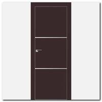 Дверь 2Е Темно-коричневый матовый, кромка матовая с 4х ст.