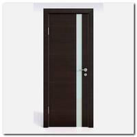 Дверь 507 Венге поперечный с белым стеклом