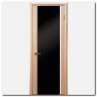 Дверь Синай-3 Беленый дуб, стекло черное