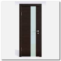 Дверь 504 Венге поперечный с белым стеклом