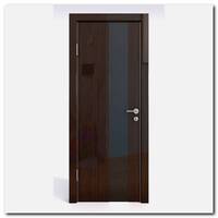 Дверь 504 Венге глянец с черным стеклом