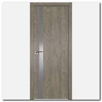 Дверь 6ZN Каштан темный, стекло серебряный лак, кромка алюминиевая матовая с 4х сторон