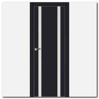 Дверь 9Е Черный матовый, стекло белый лак, кромка матовая с 4х ст.