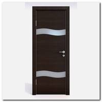 Дверь 503 Венге поперечный с белым стеклом