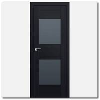 Дверь 61U Черный матовый стекло графит