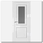 Дверь 28L Белый Люкс, стекло графит, молдинг серебро