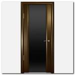 Дверь Шторм-3 Венге стекло черное
