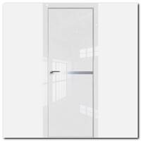 Дверь 11LK Белый Люкс, кромка алюминиевая матовая с 4х сторон, вставка: алюминиевый молдинг