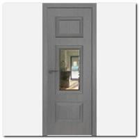 Дверь 57ZN Грувд серый, вертикальное направление структуры, ст. зеркало патина
