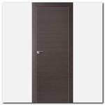 Дверь 1Z Грей Кроскут, матовая алюминиевая кромка с 4х сторон