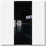 Дверь 12LK Черный Люкс, кромка алюминиевая матовая с 4х сторон, вставка: алюминиевый молдинг