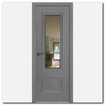 Дверь 59ZN Грувд серый, вертикальное направление структуры, ст. зеркало патина