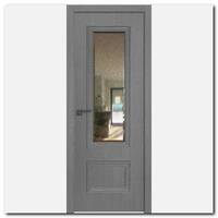 Дверь 59ZN Грувд серый, вертикальное направление структуры, ст. зеркало патина