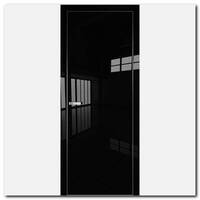 Дверь 1VG Черный глянец, кромка хром с 4х сторон