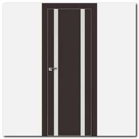 Дверь 9Е Темно-коричневый матовый, стекло белый лак, кромка матовая с 4х ст.