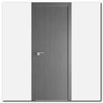 Дверь 1ZN Грувд серый, кромка алюминиевая матовая с 4х сторон
