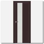 Дверь 5Е Темно-коричневый матовый, стекло белый лак, кромка матовая с 4х ст.