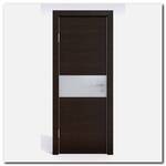 Дверь 501 Венге поперечный с белым стеклом