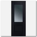 Дверь 2U Черный матовый стекло графит узор