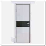 Дверь 501 Белый глянец с черным стеклом