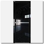 Дверь 11LK Черный Люкс, кромка алюминиевая матовая с 4х сторон, вставка: алюминиевый молдинг