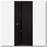 Дверь 16ZN Дарк Браун, стекло черный лак, кромка ABS в цвет полотна с 4-х сторон