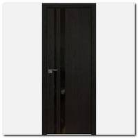 Дверь 16ZN Дарк Браун, стекло черный лак, кромка ABS в цвет полотна с 4-х сторон