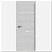 Дверь 20ZN Монблан, стекло белый лак, кромка алюминиевая матовая с 4х сторон