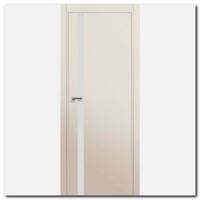Дверь 6Е Магнолия сатинат, стекло белый лак, кромка матовая с 4х ст.