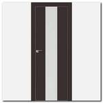 Дверь 25Е Темно-коричневый матовый, стекло белый лак, кромка матовая с 4х ст.