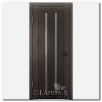 Дверь Атум X2 Серый дуб стекло белый сатинат