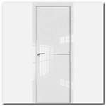 Дверь 12LK Белый Люкс, кромка алюминиевая матовая с 4х сторон, вставка: алюминиевый молдинг