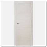 Дверь 1Z Эш Вайт Кроскут, матовая алюминиевая кромка с 4х сторон