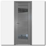 Дверь 2.84ХN Грувд серый, стекло прозрачное